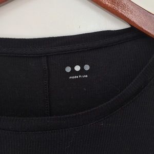 Three Dots black long sleeve t-shirt